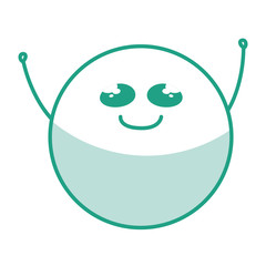 cute face emoticon kawaii character vector illustration design