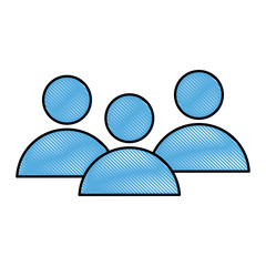 drawing community people group team media network vector illustration
