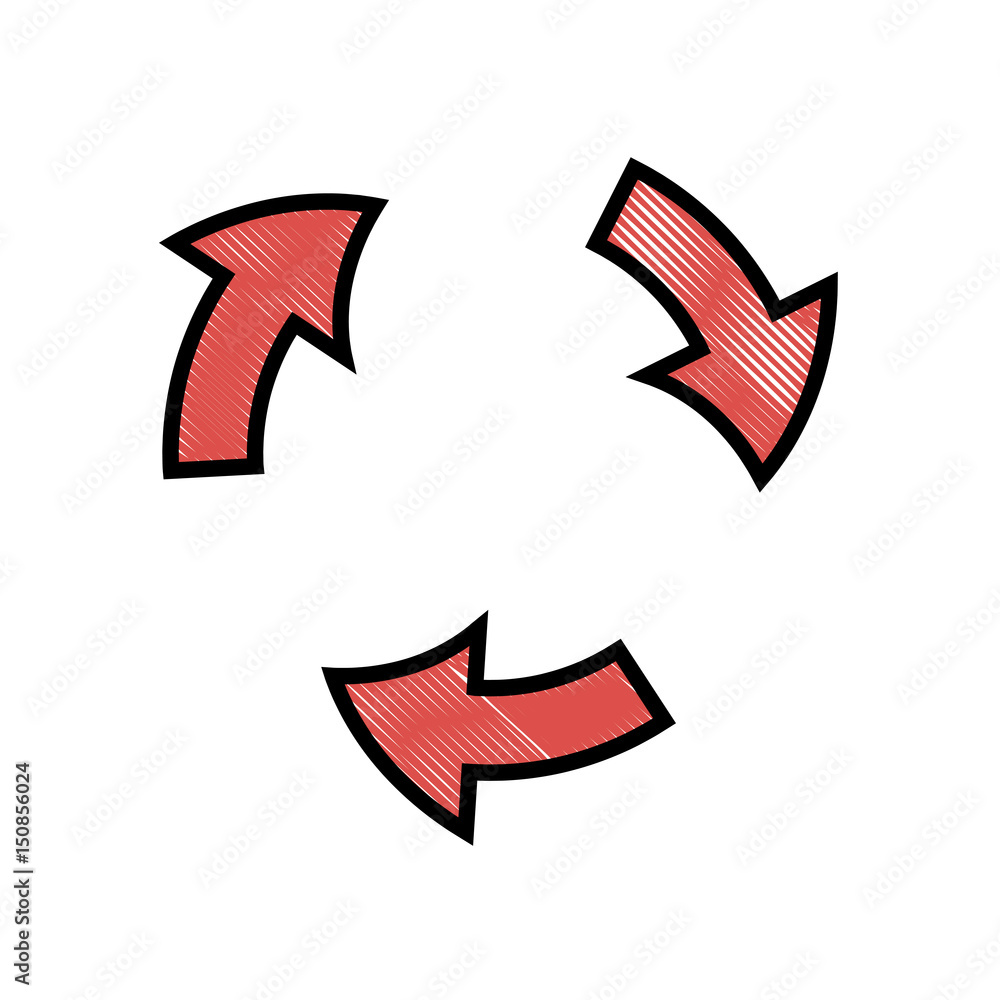 Poster drawing arrows rotation process symbol design vector illustration