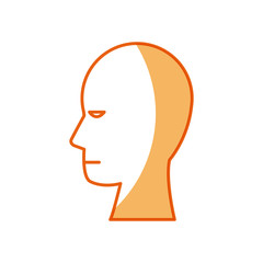 human head profile male character vector illustration