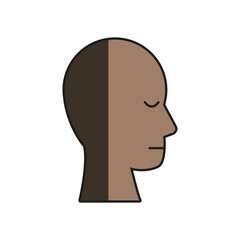 human head profile male character shadow vector illustration
