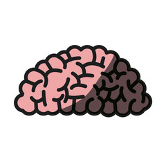 brain human organ memory shadow vector illustration