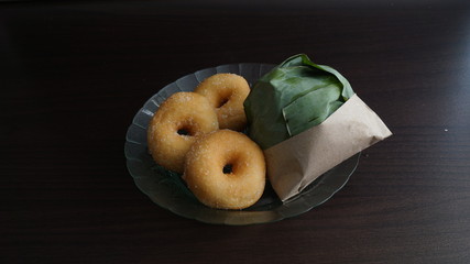 Nasi Lemak and Keria  food freckled in Malasyia Tradisi society, taken as a normal breakfast.