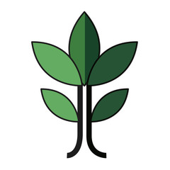 plant leaves natural environment symbol vector illustration