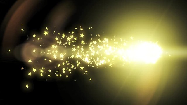 パーティクルとレンズフレアを使ったタイトル用アテンション（展開A,星型のパーティクル）