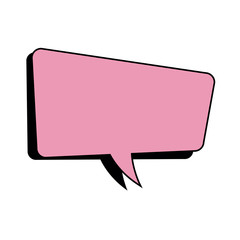 pink speech bubble dialog comic vector illustration design