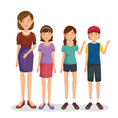 Obraz premium family group characters icon vector illustration design