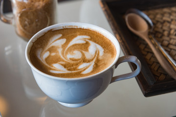 Cup of latte coffee