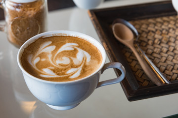 Cup of latte coffee