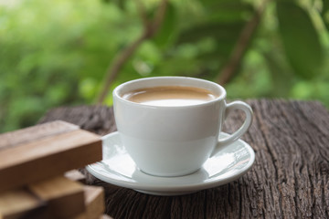 Coffee cup and beans