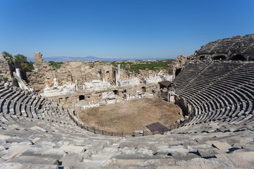 Amphitheater of ancient Side in Turkey