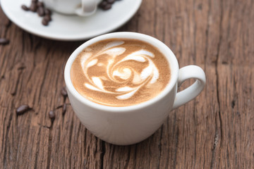 Coffee cup and beans