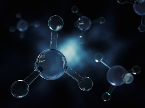 Methane Molecule Image. 3D rendering