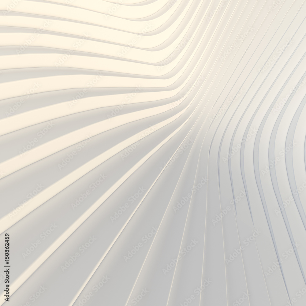Poster Wave band abstract background surface 3d rendering