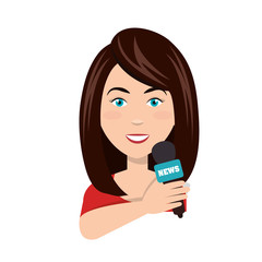 news presenter avatar character vector illustration design