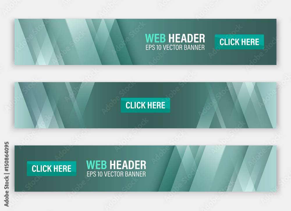 Poster abstract website header. horizontal vector banners.