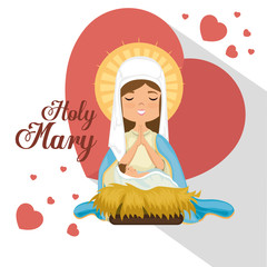 holy Miracle virgin religious card vector illustration design
