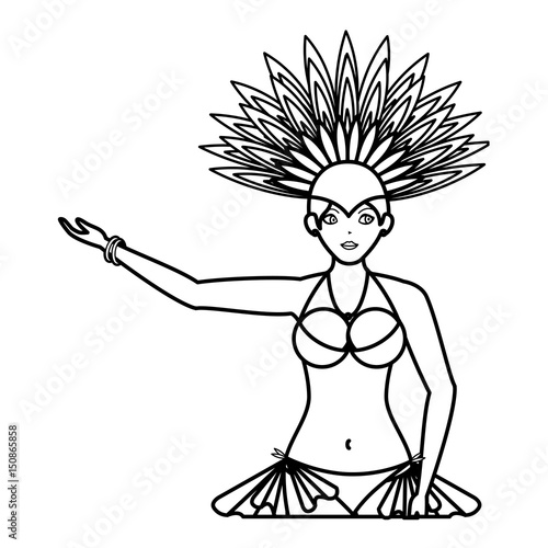 "beautiful Carnival dancer character vector illustration design
