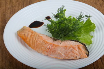 Steamed salmon