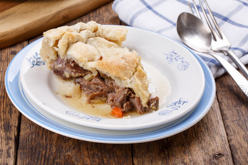 Piece of homemade meat pie