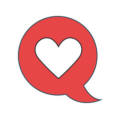 speech bubble with heart isolated icon vector illustration design