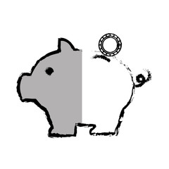 piggy savings isolated icon vector illustration design