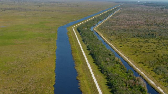 Aerial view of canals