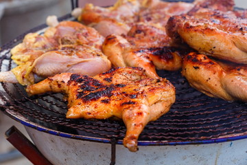 Roast chicken, chicken grilled.