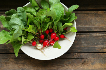 Organic radish in ceramic bowl