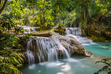 Kuang-Si waterfalls around Luang Pranbang, Laos