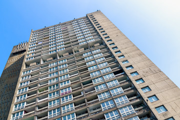 Council housing high rise block in East London