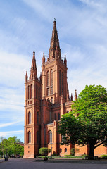 Fototapeta na wymiar Nassauer Landesdom, Marktkirche, Wiesbaden, Hessen, Deutschland