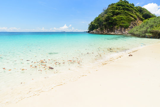 Landscape of sea white sand beach  in Andaman sea,myanmar