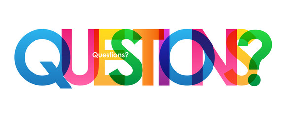 QUESTIONS? Colourful Vector Letters Icon
