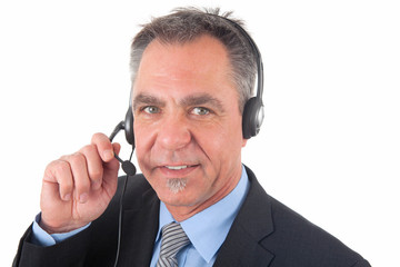 Mann mit Headset