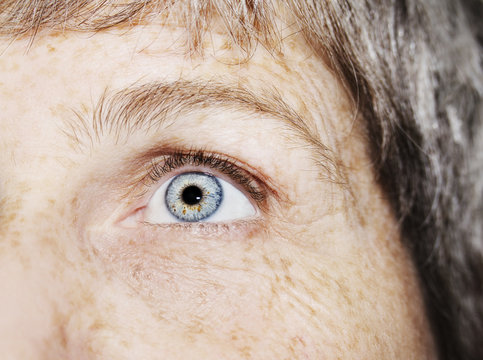 A beautiful insightful look woman's eyes. Close up shot