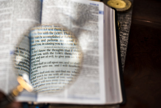 Reading With Magnify Glass The Bible Jeremiah 29:11 