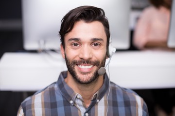 Fototapeta premium Portrait of male customer service executive 