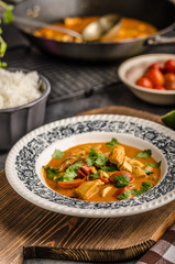 Delicious chicken curry with vegetable