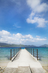 A pier on the Suri-hama beach,Kakeroma island