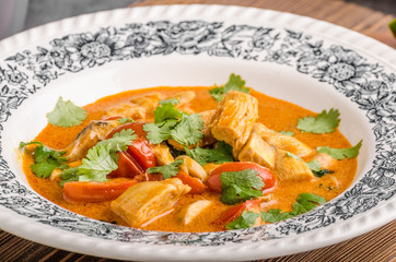 Delicious chicken curry with vegetable