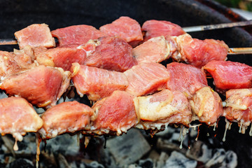 Pork shashlik on skewers