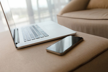 Working place. Laptop, notebook