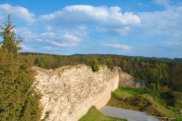 Ruins of fortification (bulwark). Medieval rampart