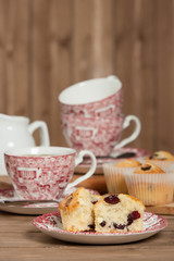 Home Baked Muffins With Coconut, Cranberry, White Chocolate.