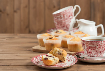 Home Baked Muffins With Coconut, Cranberry, White Chocolate.