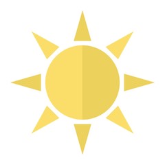 Sun flat icon, weather and sunshine, vector graphics, a colorful solid pattern on a white background, eps 10.