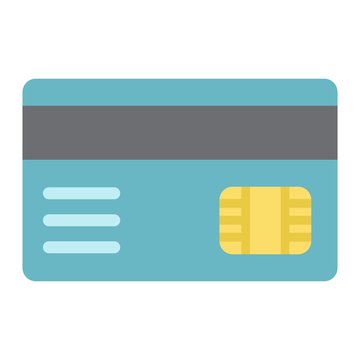 Credit Card Flat Icon, Bank And Business, Vector Graphics, A Colorful Solid Pattern On A White Background, Eps 10.