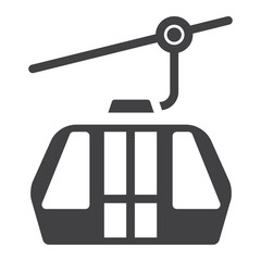 Funicular solid icon, Travel and tourism, vector graphics, a filled pattern on a white background, eps 10.