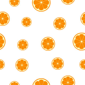 Seamless pattern with orange slices vector illustration